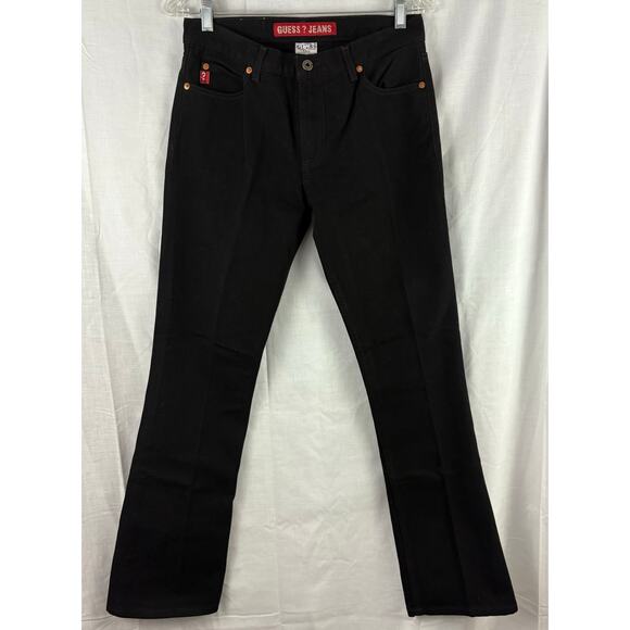 Vintage 90s Guess Jeans Black Denim Style 39046 Size 28 Straight Leg Cotton - Picture 2 of 7